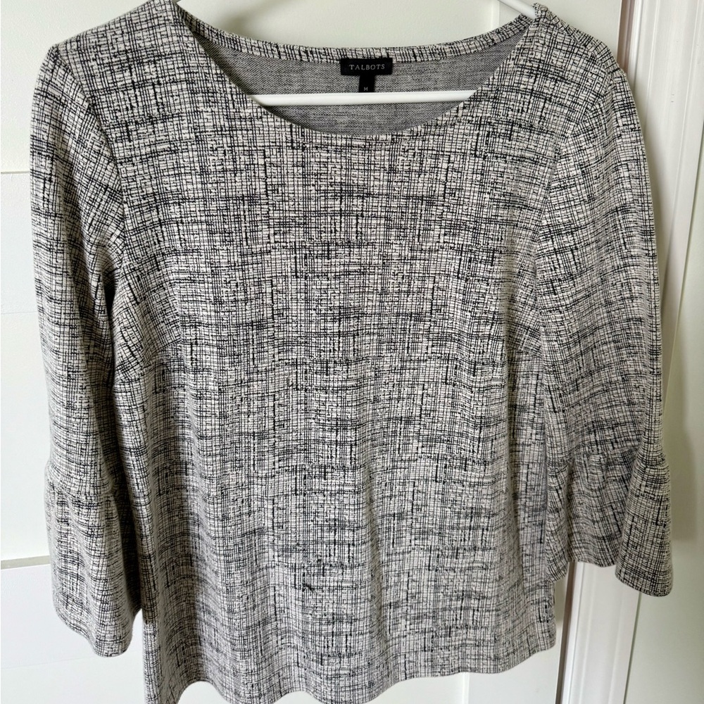 Talbots Women's Monochrome Textured Blouse